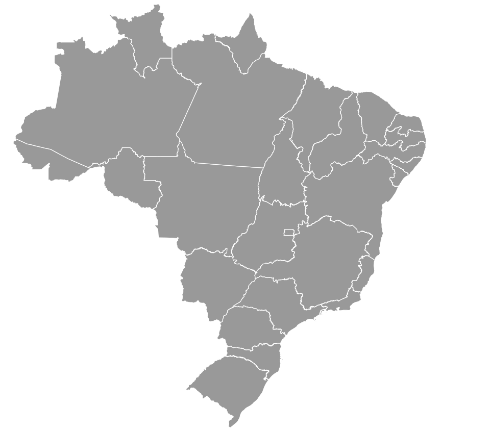 Mapa do Brasil dividido por estados